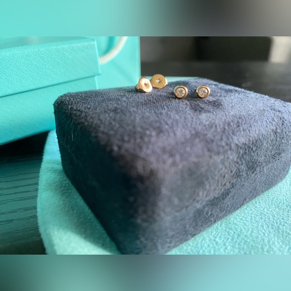 Tiffany & Co Elsa Peretti Diamonds by the Yard diamond earrings - 18k Rose Gold - Picture 4 of 6